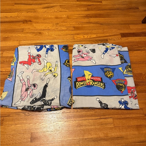 Vintage 90s Power Rangers Twin Sheets Set, Size Twin, Flat and Fitted Fabric - Picture 2 of 12